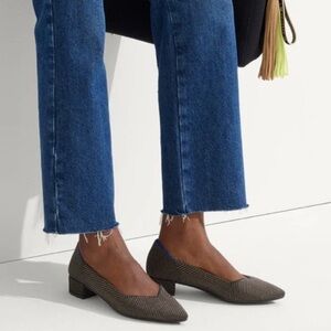 NEW Rothy’s Classic Black and Tan Knit Women's Pointed Toe Comfortable Flats 9.5